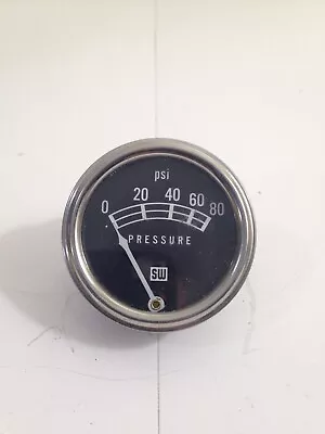 Vintage SW Oil Pressure Gauge 0 To 80 Psi Original Unknown If Works • $16.95