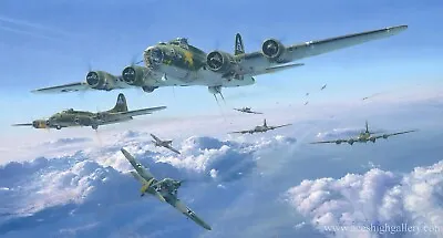 Schweinfurt The Second Mission By Robert Taylor  Art Print Signed By B-17 Pilots • $320