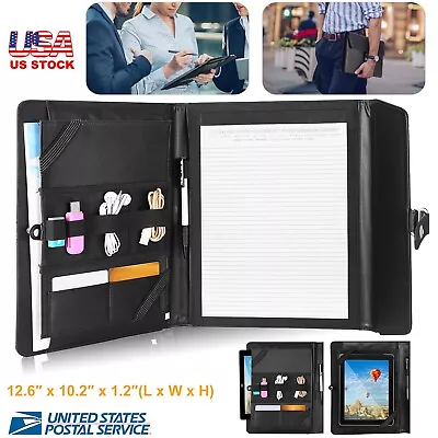 Business Document Organizer PU Leather Padfolio Holder Case For 9.7  IPad Tablet • $16.60