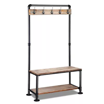 Artiss Clothes Rack Coat Stand 161x80cm Garment Hanger Closet Display Hook Shelf • $99.95