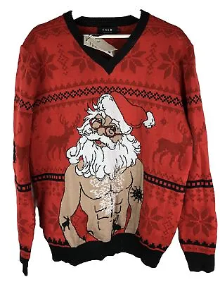 New SSLR Men's Ripped Santa Christmas Ugly Sweater Vest Size S Small • $22.94