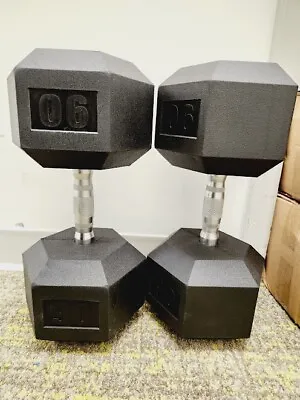 90 LB New Rubber Hex Dumbbell Pair • $279