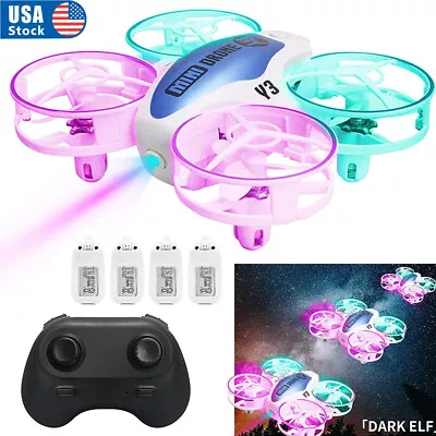 LED Mini Drone 3D Flips 3 Speeds RC Quadcopter Helicopter 4 Batteries RC Drone • $28.99