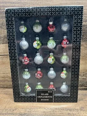 Christmas Glass Mini Ornaments Set Of 20 Rauch Industries Santa Snow • $10