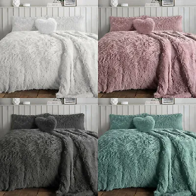 £26.99 • Buy Luxury Cuddles Alaska Teddy Bear Fleece Duvet Cover Warm Long Fur Bedding Set