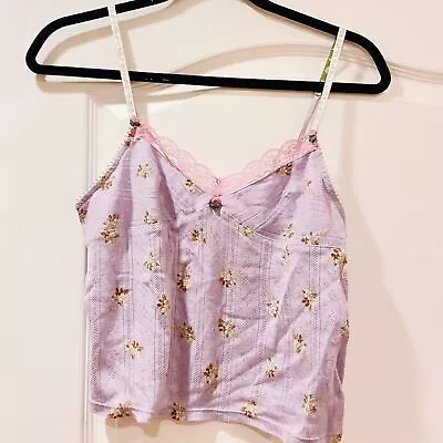 Vintage Victoria’s Secret Camisole Floral With Lace Decals • $30