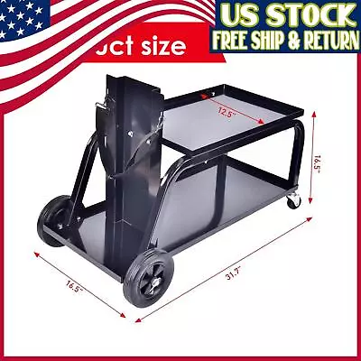 Welding Cart With Wheels & Tank Storage For 110Lbs TIG MIG Welder Plasma Cutter • $74.09
