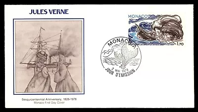 MayfairStamps Monaco FDC 1978 Jules Verne Anniversary First Day Cover Aaj_46285 • $1