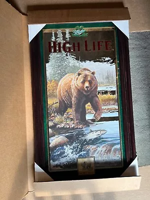 Miller High Life Wildlife Beer Mirror Brown Bear Nib Rare • $135