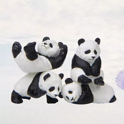  4 Pcs M Highly Decorated Ornament Resin Panda Office Decoration • £10.58