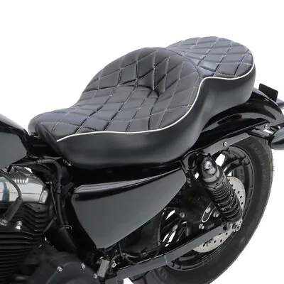 Driver&Passenger Two-up Seat For Harley Sportster Iron XL 883 1200 Custom 04-18 • $118.39