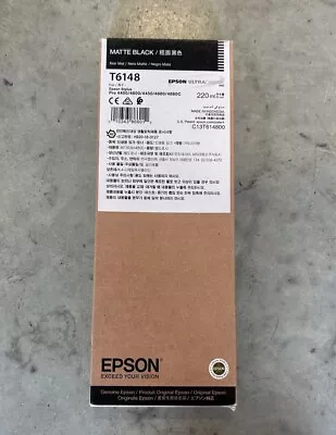 GENUINE EPSON T6148 MATTE BLACK K3 INK STYLUS PRO 4800 4880 220ml DATE: 2023 • $19.99