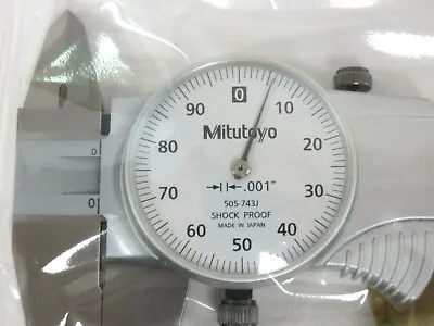 8  Dial Caliper .001  Grad. Mitutoyo #505-743j  New In Case • $175