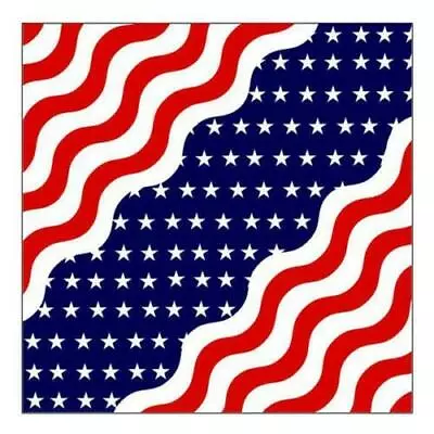 USA American Wavy Flag 100% Cotton Bandana 22 X22  Inch America Best Bandanna • $5.88