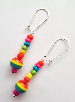 Handmade Rainbow Boho Hippy Trendy Festival Earrings • £7.95