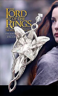 The Lord Of The Rings Arwen Evenstar Necklace Elven Leaf Brooch Hobbit Cosplay • £6.49