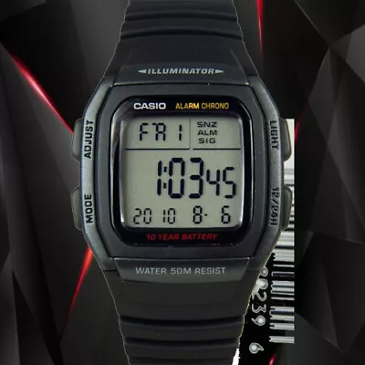 Casio W-96H-1BV Men's Watch Multifunction 10 Year Battery Snooze Alarm Sport New • $49.45