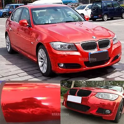 Air Free Car Flat Glossy Strips Mirror Chrome Vinyl Wrap Film Decal Sticker US • $270.50