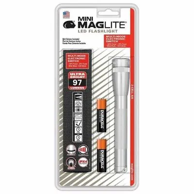 Mag-Lite Mini 2AA Cell LED 6 5/8  Overall Silver Aircraft Grade - SP2210H • $34.12
