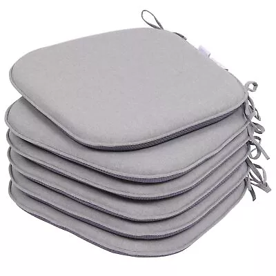 Indoor Chair Cushions Light Gray 17  X 16  Chair Pads For Dining Chairs Set ... • £100.03