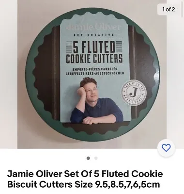 £9.99 • Buy Jamie Oliver❤️Set Of 5 Fluted Cookie Biscuit Pastry Tarts Scones Pasta🎁Cutters