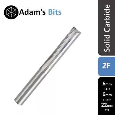 6mm Diam. & Shank Straight 2 Flute 22mm Carbide End Mill CNC Router Bit Slot • $17.95