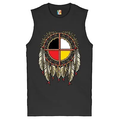 The Medicine Wheel Dreamcatcher Muscle Shirt Native American Symbol Men's • $17.55