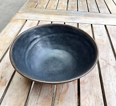 Black Large Melamine Bowl In Charcoal Colour - Perfect For Salads Ramen Mixing • £5