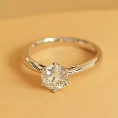 1.8Ct Round Cut Moissanite Solitaire Prong Engagement Ring 14k White Gold Plated • $149