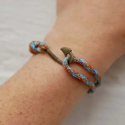 Hook Adjustable Bracelet - Paracord - Fishing Fisherman Gift - 40+ Colours • £7.95