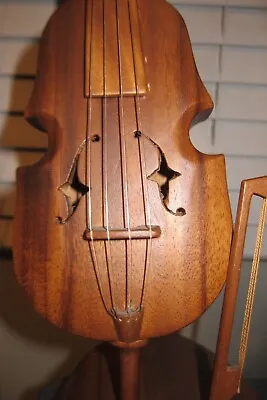  Wooden Cello-Bass With Bow & Stand Ornate Carved In Oak • $80