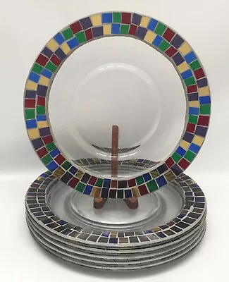 Set/6 Mosaic Glass Charger/Dinner Plates 12”  • $38.25