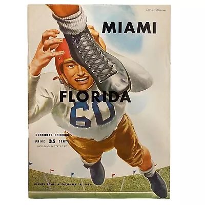 1954-1955 Miami V Florida Gators Football Orange Bowl Hurricane Gridiron Program • $49.95