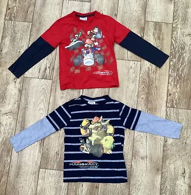 Official Nintendo Mario Kart Bowser Luigi T-Shirt Set Age 6-7 Years Donkey Kong • £7.99