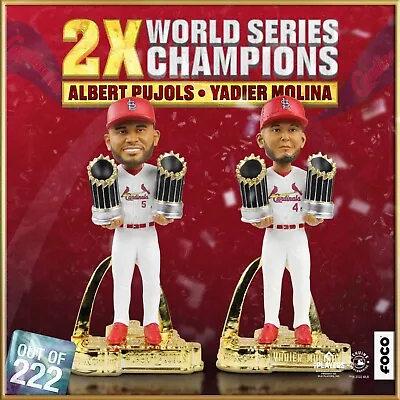 ALBERT PUJOLS & YADIER MOLINA St. Louis Cardinals 2X WS Bobblehead Set NIB! • $350