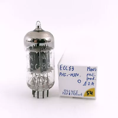 1 X ECC83 PHILIPS-MINIWATT TUBE. 1960s PHILIPS PROD. HIGH GAIN. 54. CH168 • $111.63