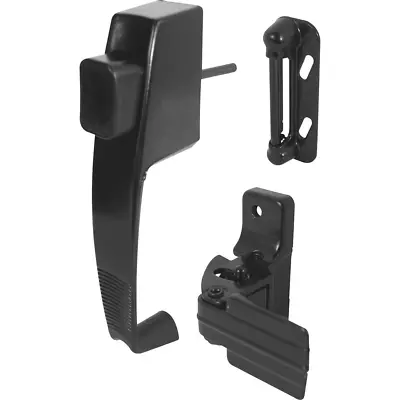 STORM SCREEN DOOR HANDLE KIT With Latch Push Button With Tie Down Black • $18