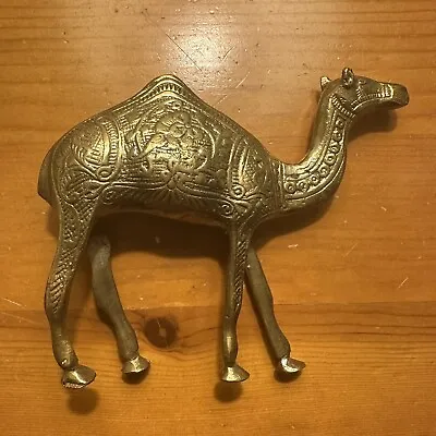 $15 • Buy Brass Etched Ornate Camel Figurine Vintage