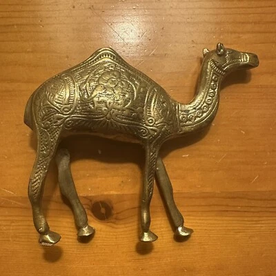$15 • Buy Brass Etched Ornate Camel Figurine Vintage