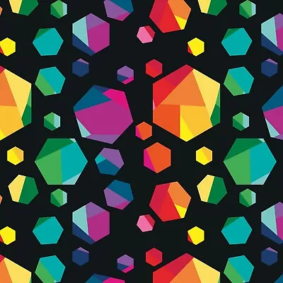 Riley Blake Fabric - Create Geo Gems - Black - 100% Cotton - Multiple Sizes • £4.55