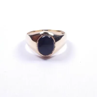Gents Yellow Gold Ring Signet Onyx Size S  • £225.16