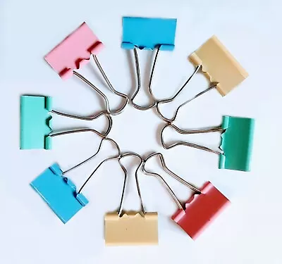 £1.99 • Buy Small 19mm Foldback Bulldog Binder Metal Paper Filing Clips Assorted Colour  