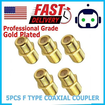 5PCS F Type Coax Coaxial Cable Coupler Female Jack Adapter Connector US SHIP • $5.99