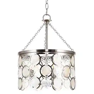 Kira Home Estelle 13.5  Modern Chic 3-Light Crystal Pendant Chandelier Wavy Gla • $38