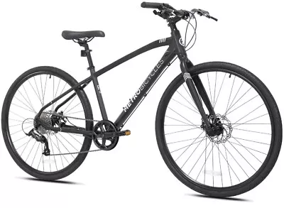 700c Men Metro H1 Aluminum Hybrid Bicycle 8 Speed Disc Brakes Black • $240