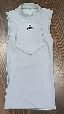 Boy McDavid Grey Hexpad Heart Guard Chest Protector Baseball Shirt Youth Medium • $14.99