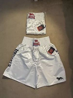 Lonsdale White Thick Heavy Satin Boxing Shorts. BNWT • £65