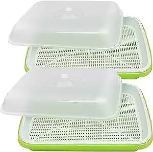  Seed Sprouter Trays Microgreens Growing Trays Nursery Tray Seed 4 Sets Pack • $27.93