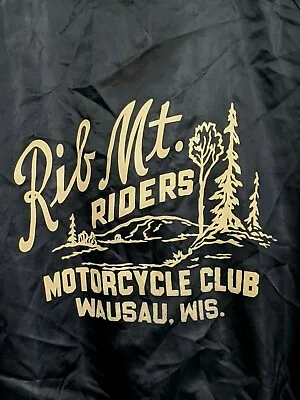 Vintage 1970s Rib Mt Ride Motorcycle Club Wausau Wisconsin. Satin Jacket Large • $143.90