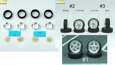 1/24 1/25 17  OZ Futura Wheels W/Nankang Tread Tyres #1 (2 Narrow 2 Wide) • $28.82